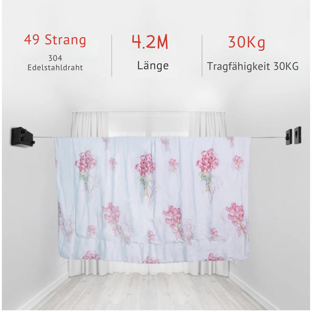 Ausziehbare Wäscheleine